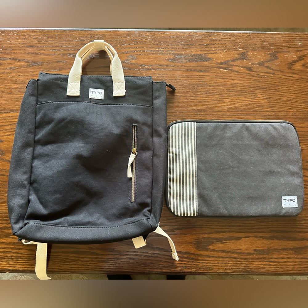 TYPO NWT Convertible Backpack & Matching 13 inch Laptop Case